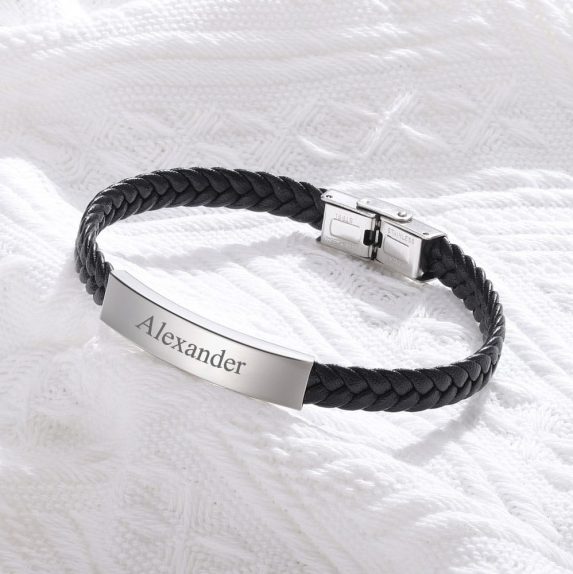 black leather bracelet for men faruzo kodd magazine mode fashion bijoux personnalise customised jewels