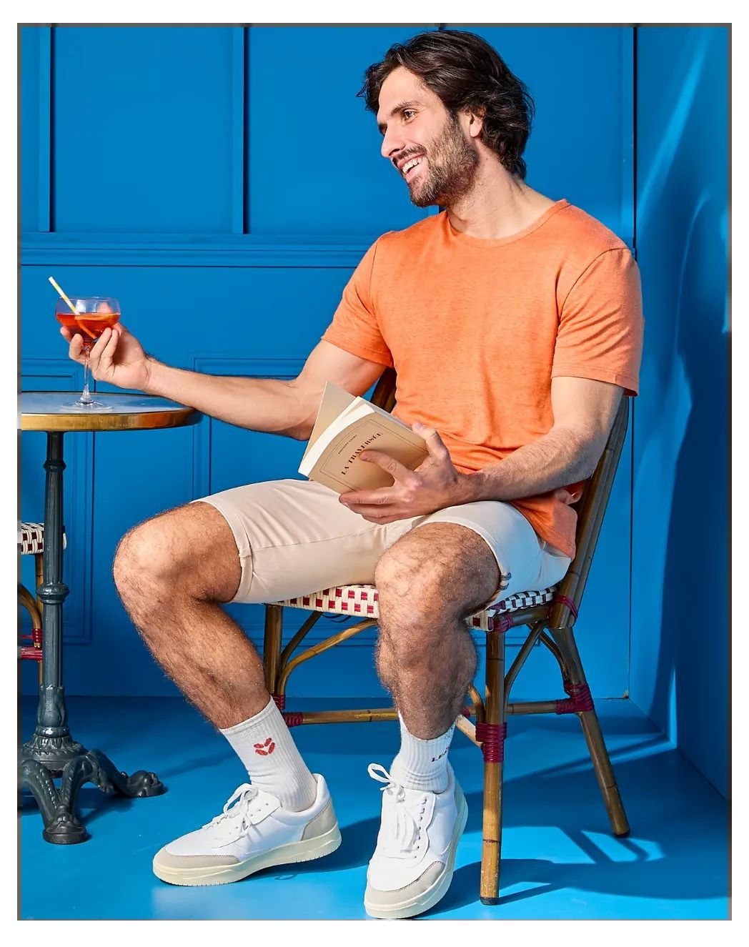 t shirt homme lin orange mandarin kodd magazine medias mode